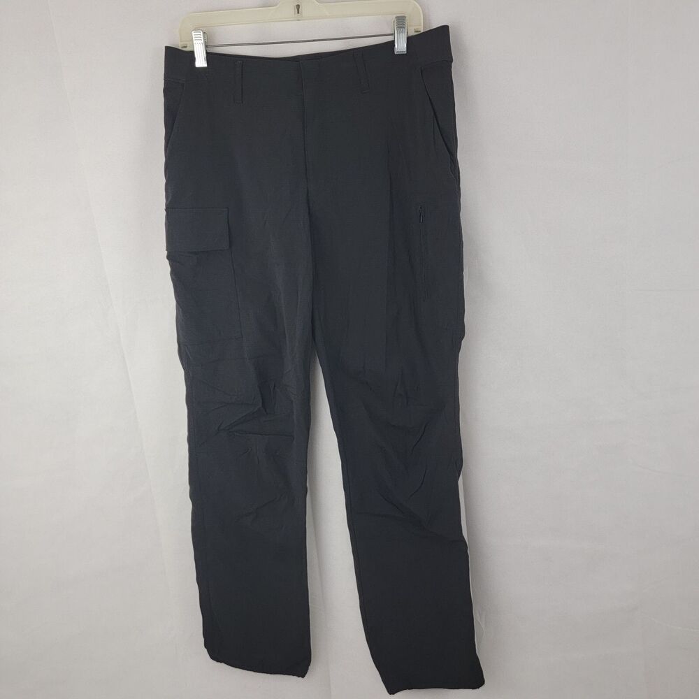ATHLETA Womens Pants Sz 12 Trekkie Utility Cargo Pant BLACK Athleisure Rip Stop